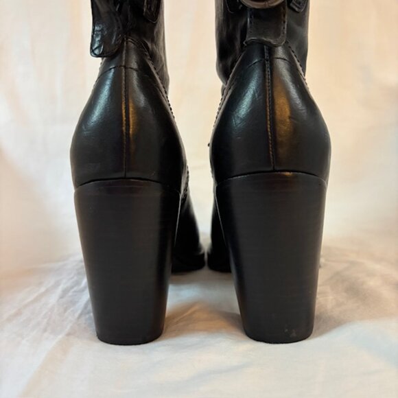 Frye "Lara Short Slouch" Heeled Ankle Bootie, Black, Size 7 .5M - Picture 9 of 15